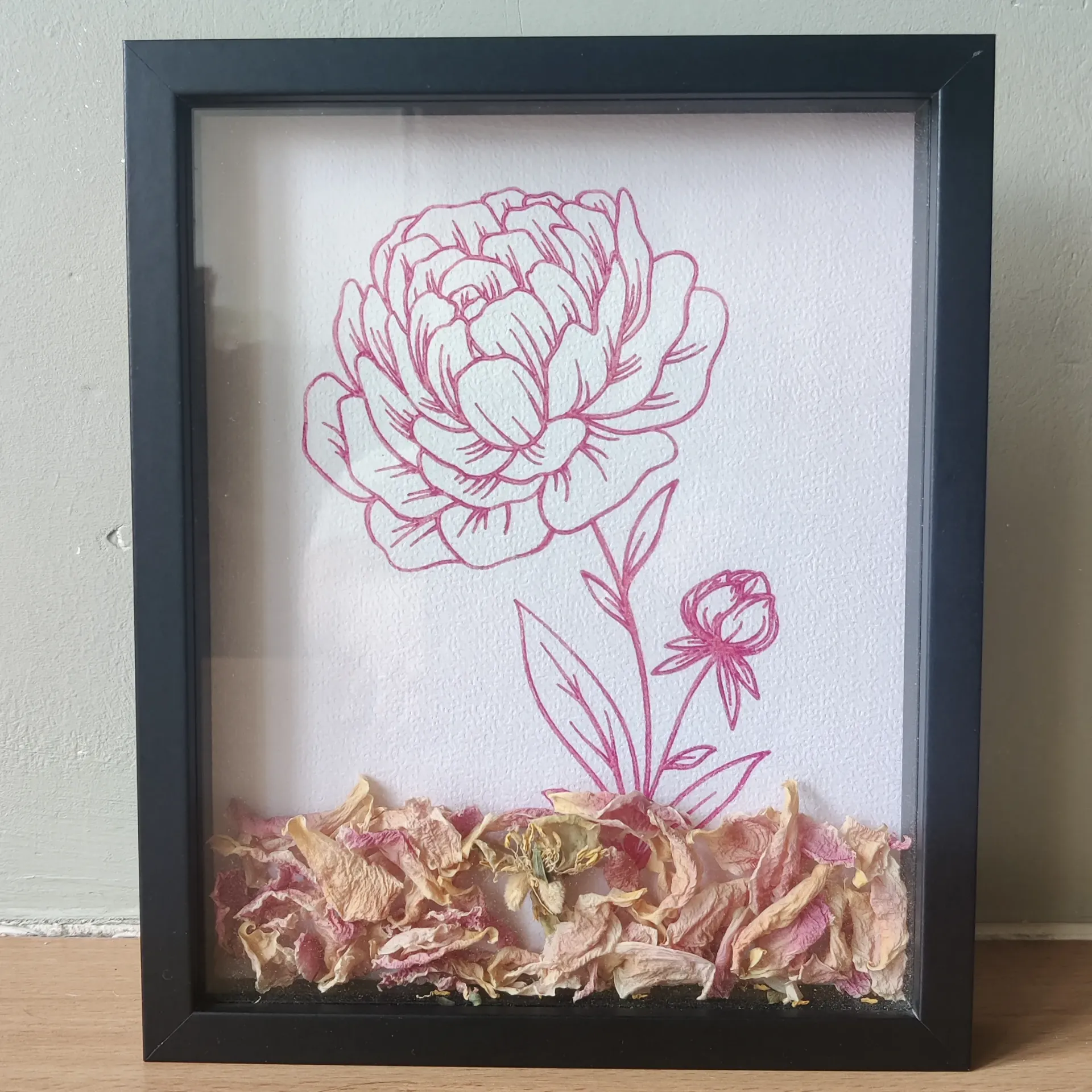 Cadre Pivoine séchée